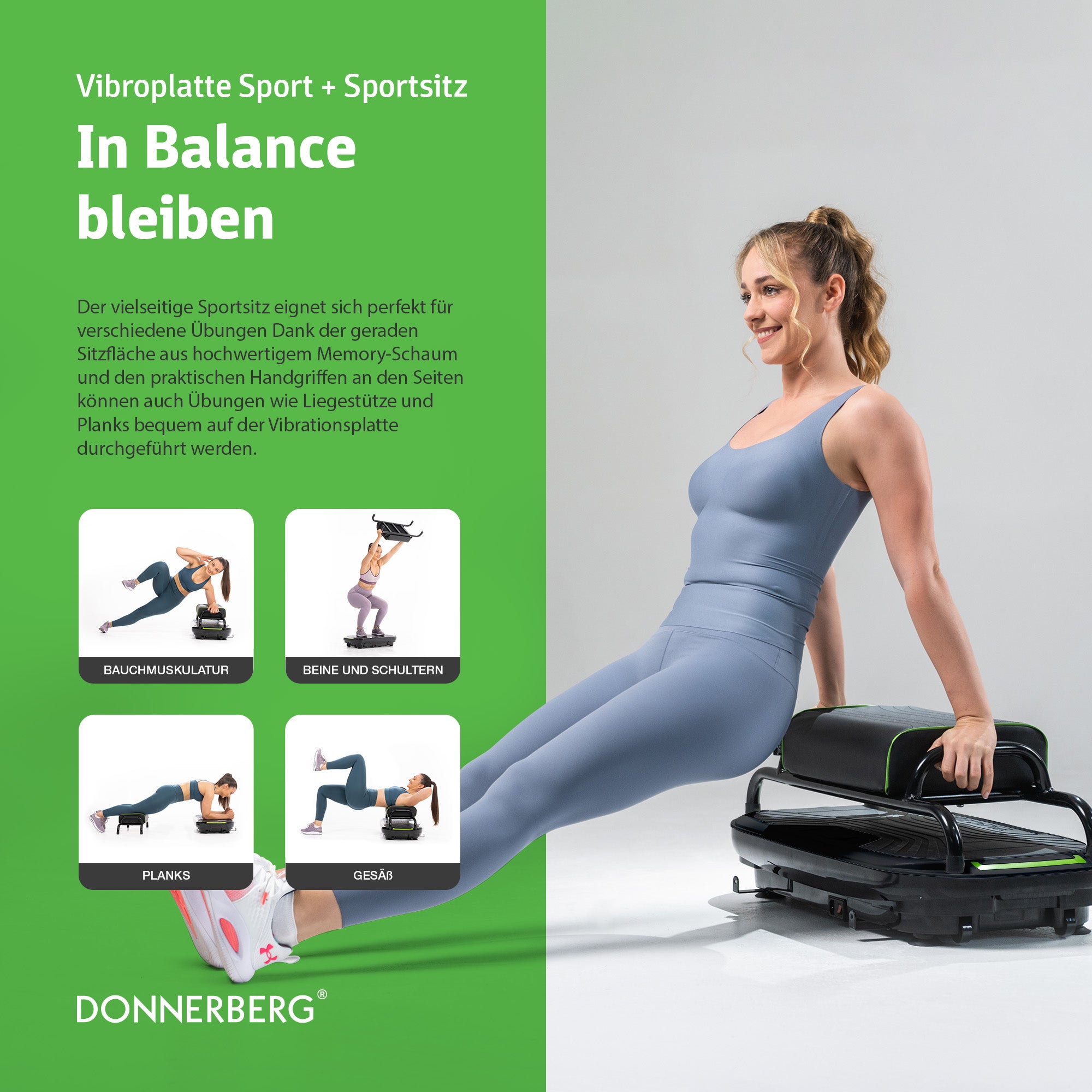 Set Vibrationsplatte Sport + Sportsitz - Donnerberg
